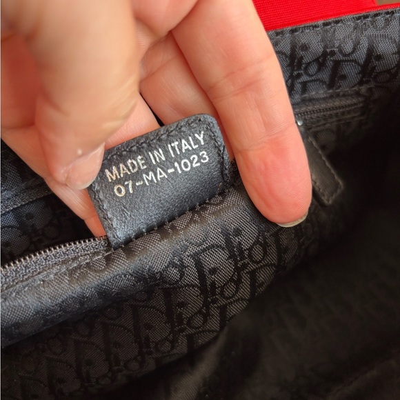 Vintage Rare CHRISTIAN DIOR Rouge Red Black Fabric Hardcore Shoulder Bag - Picture 12 of 15